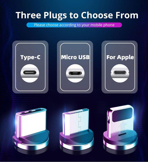 3 in 1 magnetic Charging Cable With Ios/ Micro/ Type-c pin